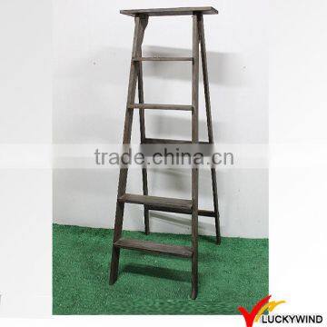 Antique Brown Folding Step Custom Wood Ladders                        
                                                Quality Choice