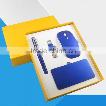 Custom wireless mouse, business pen, 5000mah cell phone charger and usb flash drive