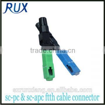 plastic single mode simplex SC-APC fiber optical cable fast connector