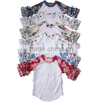 2016 fashion kids cotton wear baby girls floral design top kids ruffle shirts                        
                                                                                Supplier's Choice