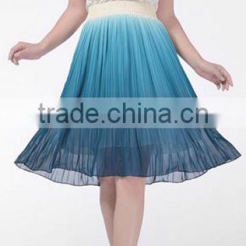 Ladies chiffon ruffle gradient color skirt