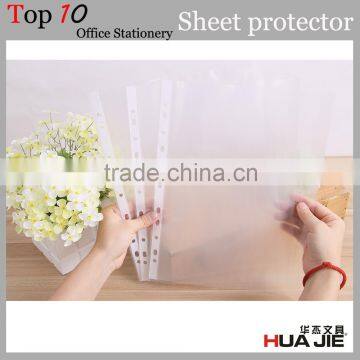 Bag shape A4 size PP transparent sheet protector plastic pocket for binder