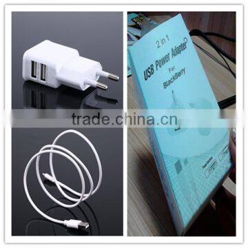 OEM black white gold logo printing retail package with micro cable US EU plug 5v 1.5a wall usb charger