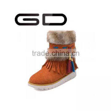 GD cashmere material cheap price snow warm half boots