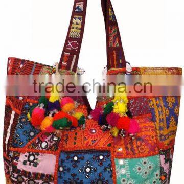 Vintage Tribal Boho Banjara Bags-vintage banjara mirror work textile bag and handbags