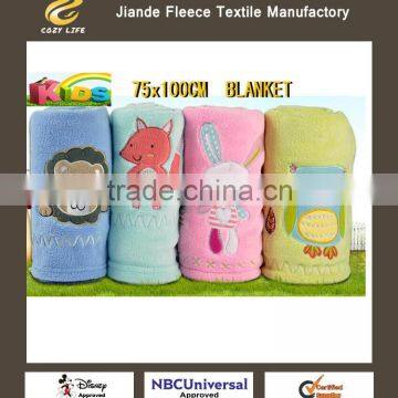 CORAL FLEECE CARTOON BLANKET FOR BABY INFANT CHILD KIDS, ANIMAL NIGHT OWL BUNNY RABBIT FOX LION 280G/SM 75X100CM(30X40INCH)