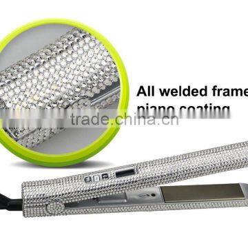 LCD Digital Display Bling Crystal Hair Straightener photo-4