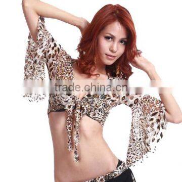 Hot Sexy Belly Dance Tops with Leopard Print for Performance