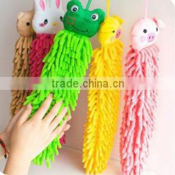 Lovely creative chenille cartoon hanging hand towel