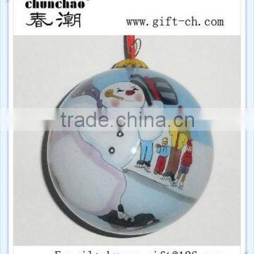 inside painted glass ornament ball for christmas decoration