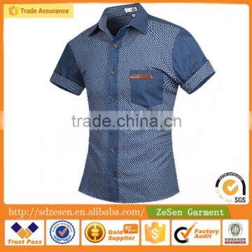 Customize OEM Man Denim Shirt Wholesale Blue Fishing Shirts From China photo-3