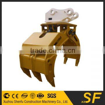 excavator 5 teeth hydraulic rotating grapple orange peel grab from China