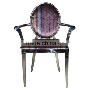 Round Back Armrest Tufted Dining Chair Steel photo-5