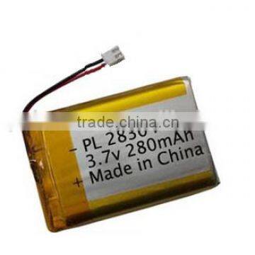 3.7v 280mah li-ion polymer battery battery 283040 3.7-volt li polymer battery