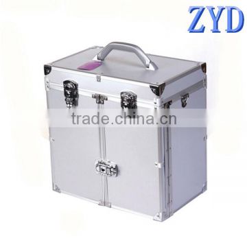 Medium size aluminum beauty cosmetic hair stylist tool case, metal hard makeup case(ZYD-HZ8601)