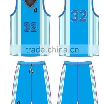 Custom Hot Sale Good Quality Blue Pro Team Basketball Uniforms