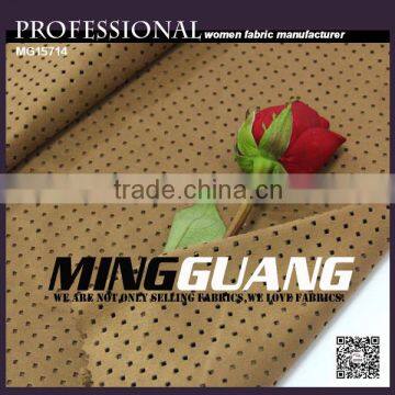 China Direct Factory 2016 Fashion Faux Suede Punching Fabric 95% Polyester 5% Spandex for Ladies Jacket,ladies Dress photo-3