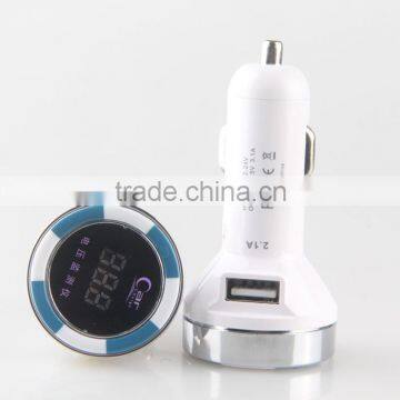 New arrival USB car charger with voltage monitoring function in LED show from ShenZhen factory car charger