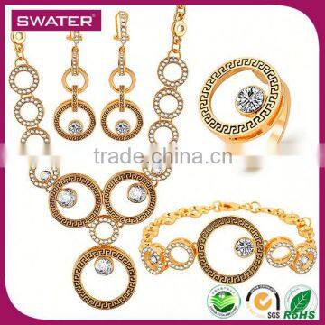 2016 Latest Selling Product Circles Dubai Gold Jewelry Pearl Set