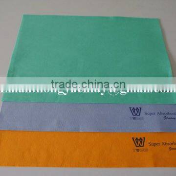 Logo printed super water absorbent nonwoven fabric floor cleaning cloth ( viscose/polyester)