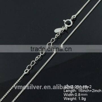 JZHZ-0012016 Popular Machine made Sterling silver chain real silver chain with rose gold plated