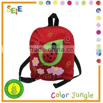 Seven-spot ladybird kid bag,red color cartoon backpack school bag