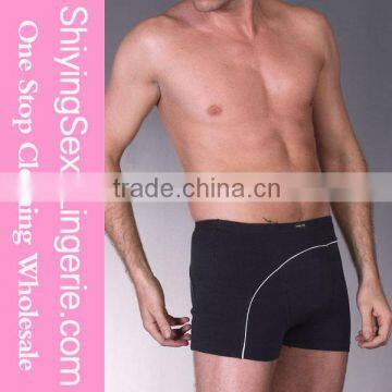 Wholesale Free Sample Grey Asymmetric Trim Basic Mens Trunks Underwear