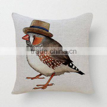 2016 Hot Selling fashion bird style Cotton printing Pillow Case