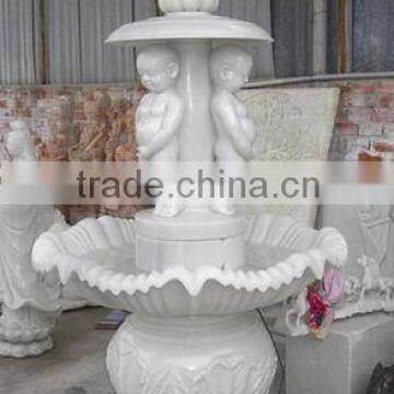 Natural stone garden water fountain baby kid hand carved stone sculpture from Vietnam