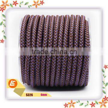 6mm 2016 brown braided exquisite stainless steel bracelet string