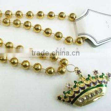 Mardi Gras Lighted Beads with Alloy Crown (Light-up Beads)