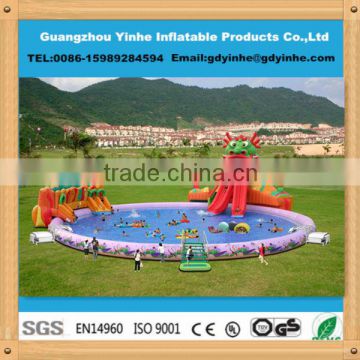 2014 best sale giant inflatable pool slide water park for adult