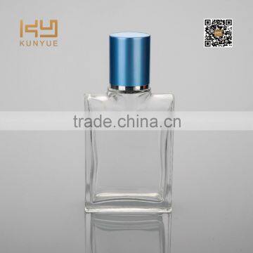 100ml transparent glass perfume bottle with aluminum cap