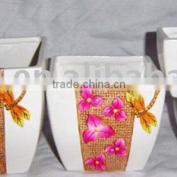 hand painted flower pot and planter