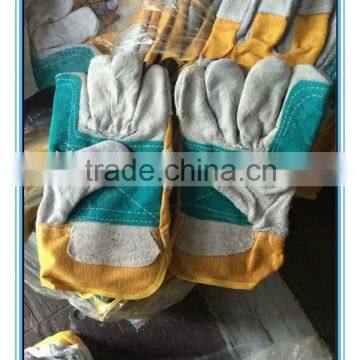 Mixed color cow split leather working gloves                        
                                                Quality Choice