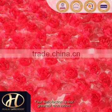 RED ROSETTE E EMBROIDERY FABRIC MADE IN CHINA