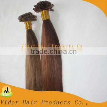 Silk Straight Wave Style Factory Wholesale Price Indian Remy V tip hair extension