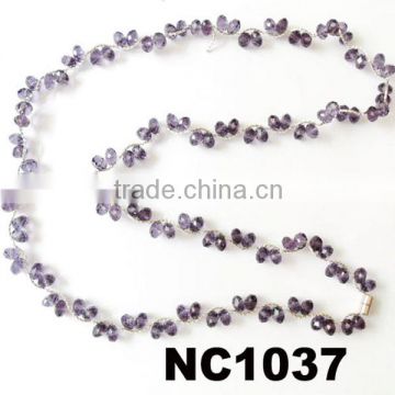 fashion dark purple crystal necklace