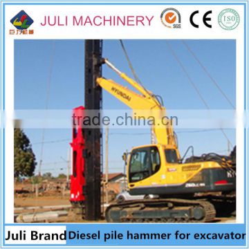 Piling machine for excavator, diesel pile drive hammer attached excavator