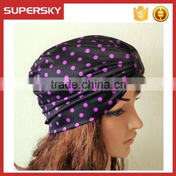 A-148 stretchy print turban hat polka dot twist turban polka dot turban hat