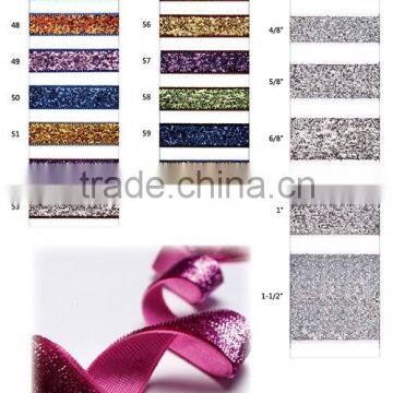Sparkly Glitter Metallic Velvet Ribbon for Elastic Hair Band photo-4