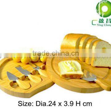 Bamboo wood decorative cheese cutting board
