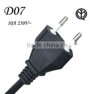 Italy IMQ approval ac power cord 2 pin cable