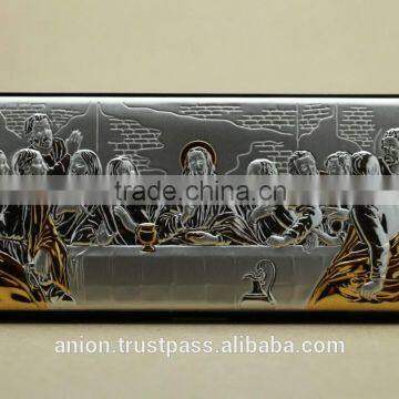 Greek & Russian Orthodox Wooden Icon. Last Supper. Silver. Made in Italy photo-4