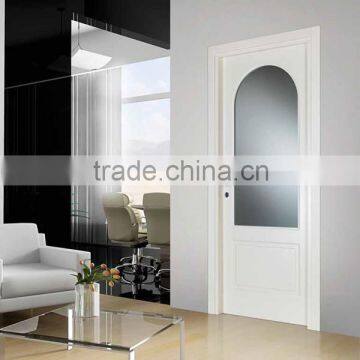 Arched Top Glass Interior Room Wooden Door Design