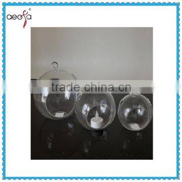 Home Decoration 3 Size Clear Glass Ball Shape Candle Holder