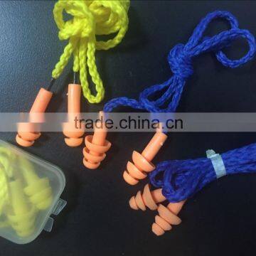 Silicon earplug with string/noise reduction earplugs/silicone gel earplugs