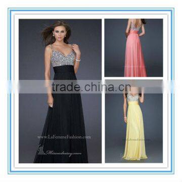 Purple Low Back Chiffon Spaghetti Strap Sequins Fast Shipping Women Evening Dress (EVFA-1030)                        
                                                Quality Choice