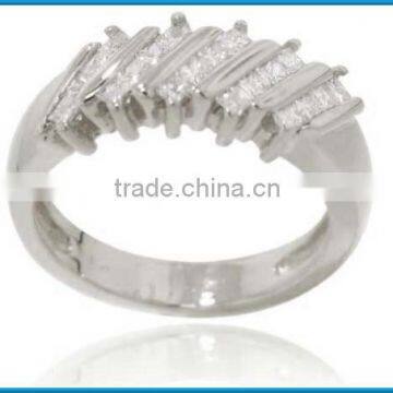 Fashion white gold pollished fancy diamond ring for boys