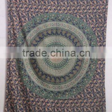 RT-624 Indian Decorative Mandala Printed Tapestry Wall Throws Indian decor Art Sanganeri Screen Print Bedspread Jaipur